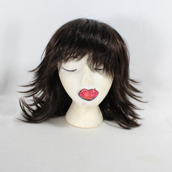 Shaggy Layered Lace Front Wig - Dark Brown, Synthetic, Adjustable Fit, Used - Picture 1 of 12